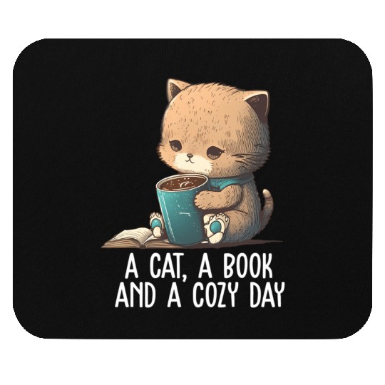 A Cat A Book And A Cozy Day Book Book Nerd Librari Mouse Pads