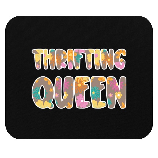 Thrifting Queen brown floral Mouse Pads
