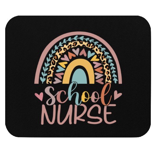 Cute Rainbow Leopard Print School Nurse Back Mouse Pads