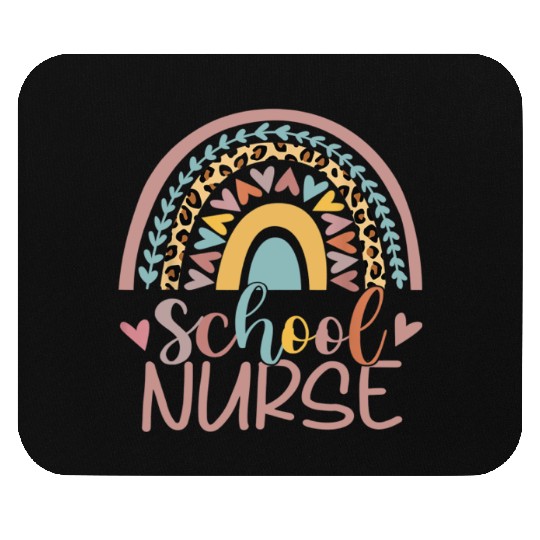 Cute Rainbow Leopard Print School Nurse Back Mouse Pads
