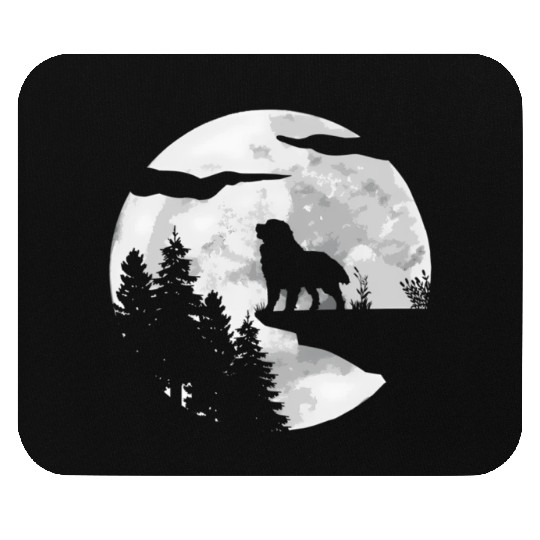 Dog Owner Full Moon At Night Pet Bernese Mountain Mouse Pads
