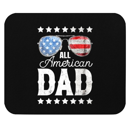 All American Dad 4th of July Father's Day Sunglass Mouse Pads