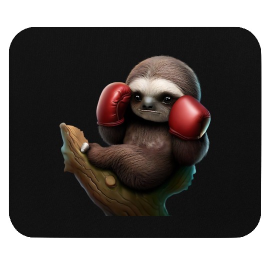 Boxing sloth on tree Mouse Pads
