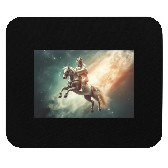 Cat Rider of the Apocalypse II - Strange Painting Mouse Pads