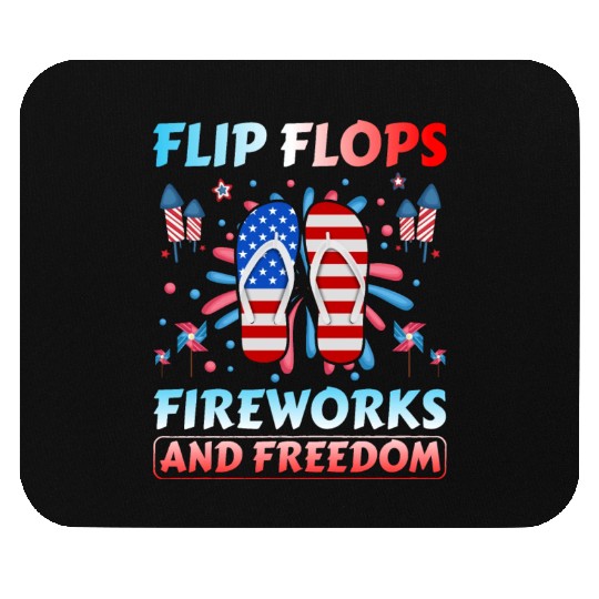Flip Flops Fireworks and freedom Mouse Pads