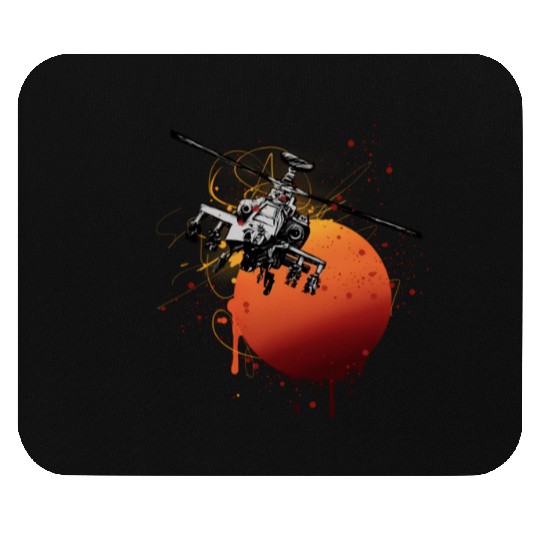 Military Aircraft Ah-64 Apache Helicopter Aviator Mouse Pads