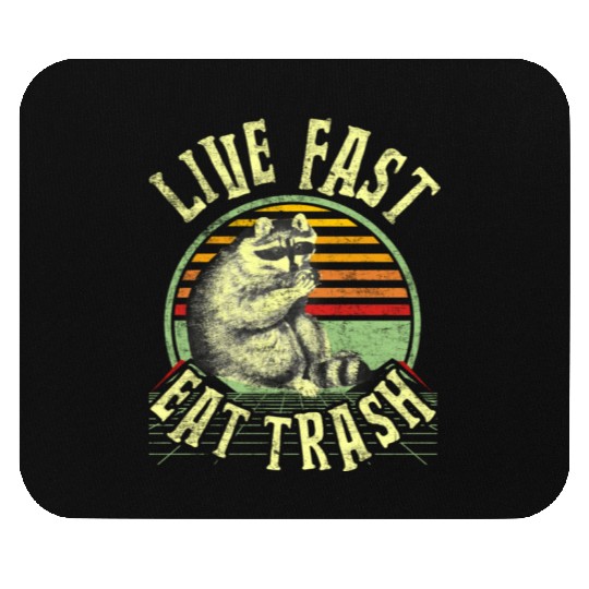 Raccoon Lover Eat Trash Funny Retro Distressed Mouse Pads