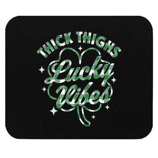 Thick Thighs Lucky Vibes Buffalo Plaid Saint Mouse Pads