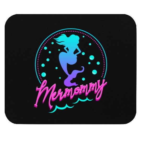 Mermommy Fantasy Sea Creature Silhouette Mermaid Mouse Pads