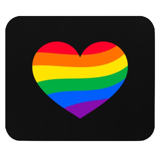 lgbt Gay Pride Rainbow Heart Mouse Pads