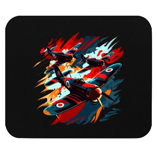 Spitfire Airplane Vintage Pilot Aviator Military Mouse Pads