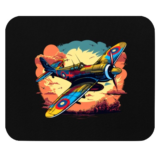 Spitfire Airplane Vintage Pilot Aviator Military Mouse Pads