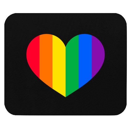 Gay Pride Rainbow Heart Mouse Pads