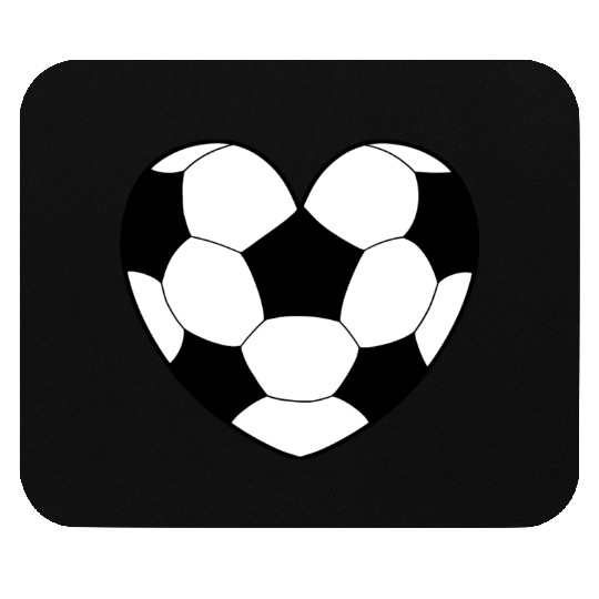 Soccer Ball Pattern Love Heart Mouse Pads