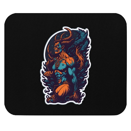 Strong fantasy minotaur Mouse Pads
