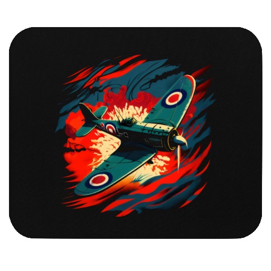 Spitfire Airplane Vintage Pilot Aviator Military Mouse Pads