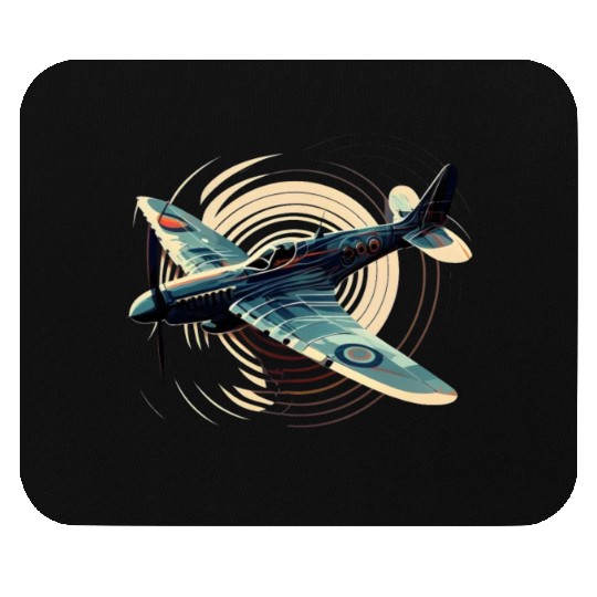 Spitfire Airplane Vintage Pilot Aviator Military Mouse Pads