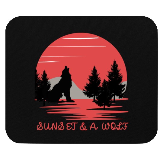 Sunset and Wolf Mouse Pads
