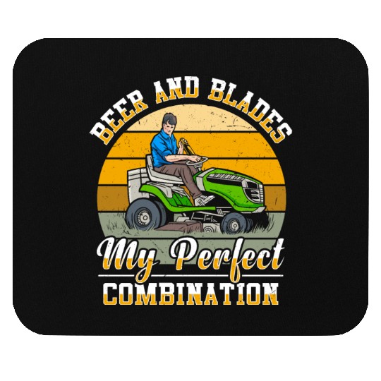 Lawn Mowing Lawn Mower Gardener Gardening Beer Mouse Pads