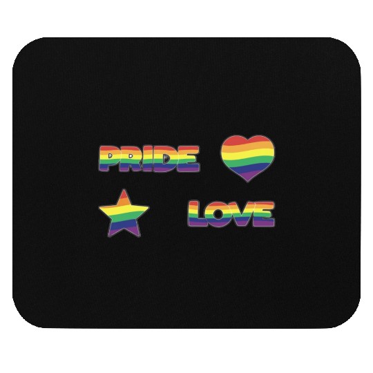 LGBTQ community stickers with flag star and heart Mouse Pads