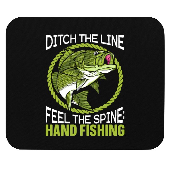 Hand Fishing Fisherman Noodling Lover Fisher Fish Mouse Pads
