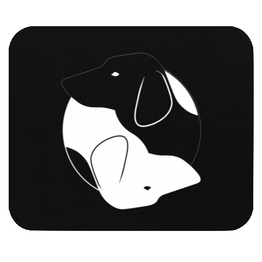 Yin Yang Dachshund Dog Symbol Zen Meditation Mouse Pads
