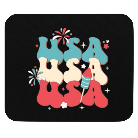 USA And Fireworks, Independence Day Mouse Pads