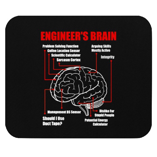 Engineer's Brain - Funny Sarcastic Engineering Mouse Pads