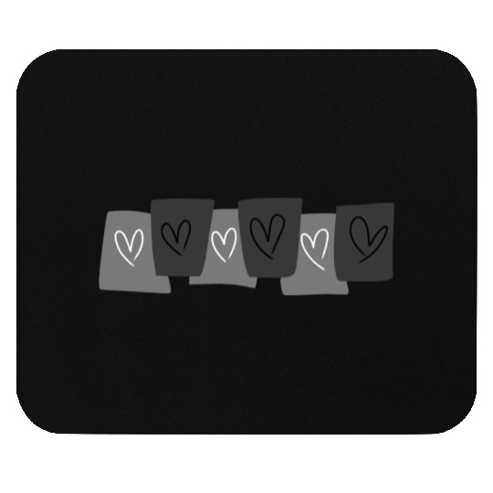 Heart doodle on black card Mouse Pads