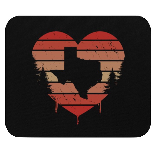 Cute Red Vintage Heart Texas Valentine Day Love Mouse Pads