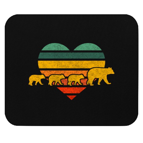 Mama Bear Three Cubs Heart Mothers Day Mouse Pads