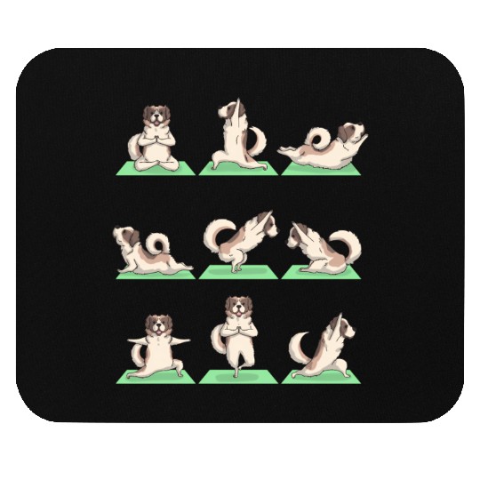 Saint Bernard Dog Yoga Pose Zen Workout Exercise Mouse Pads