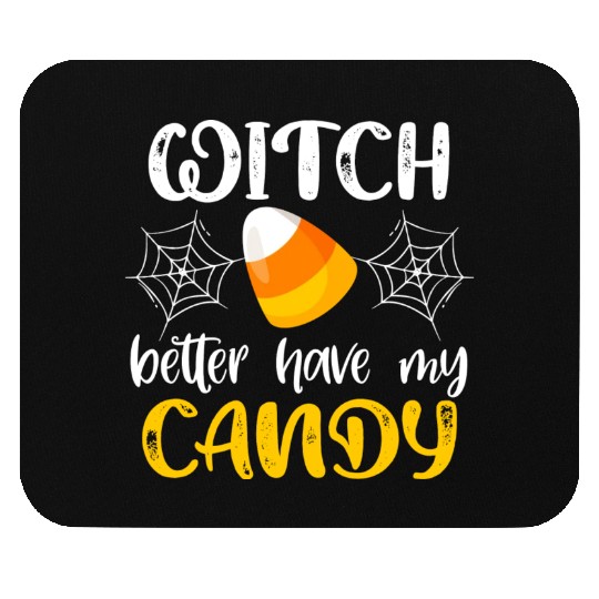 Halloween Witch Funny Candy Corn Trick Or Treat Mouse Pads