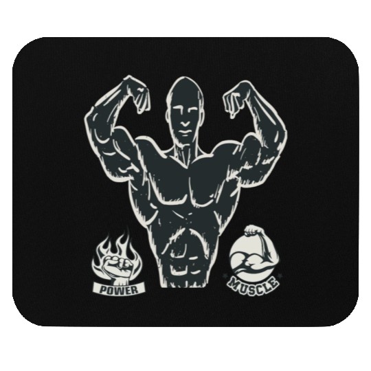 workout and gym power Mouse Pads for athletic men