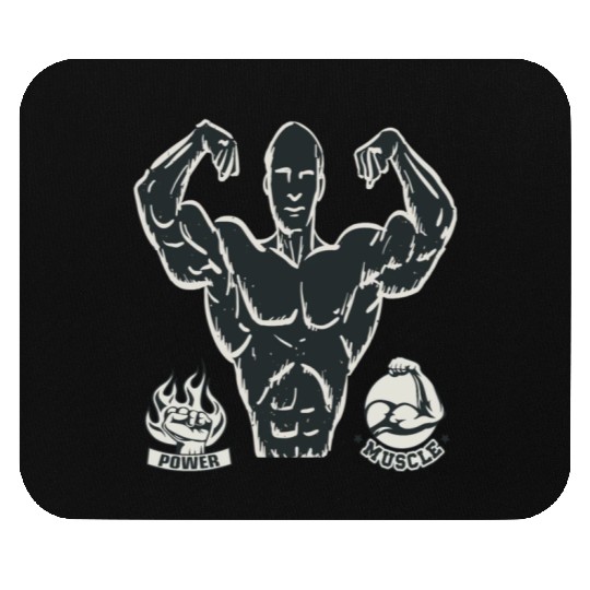 workout and gym power Mouse Pads for athletic men