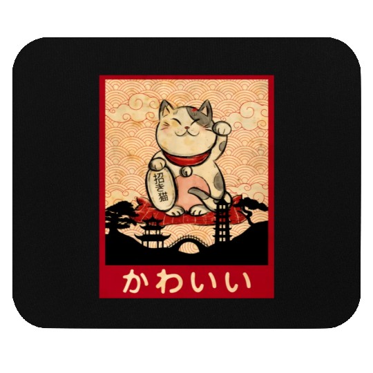 Cat Ramen Bowl Anime Japanese Noodles Kawaii Neko Mouse Pads