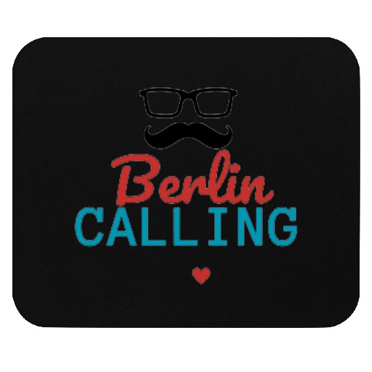 Black Red Blue Berlin Calling Mouse Pads