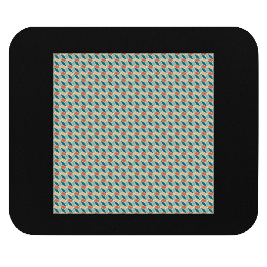 Retro Orange Teal Pattern Mouse Pads