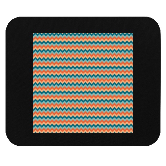 Retro Orange Teal Pattern Mouse Pads