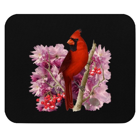 Funny Red Cardinal Bird Ornament Christmas Gifts Mouse Pads