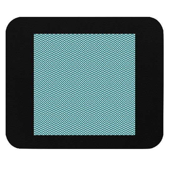 Retro Teal Chevron Pattern Mouse Pads
