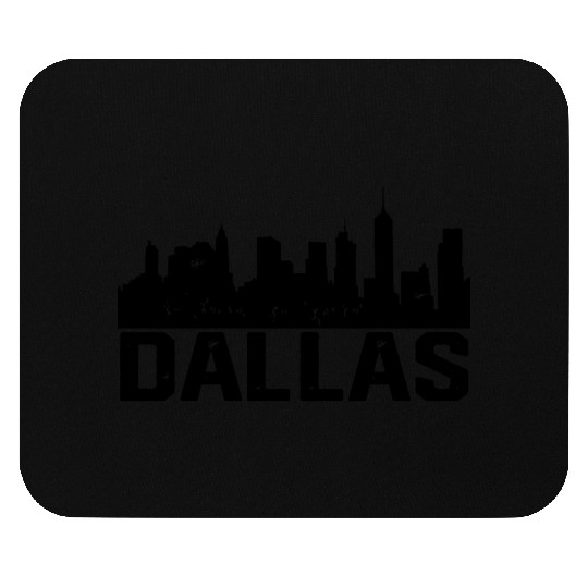 Dallas Skyline, Black Dallas Texas TX City Mouse Pads