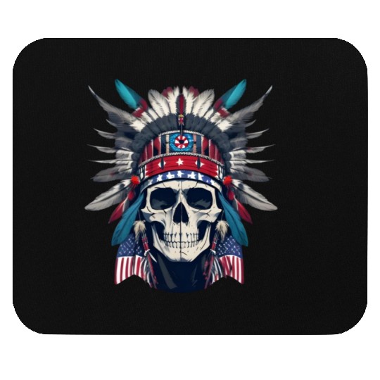 American Skull 4th of July Mouse Pads