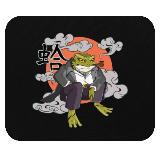Japanese frog in Yakuza gangster costume Mouse Pads