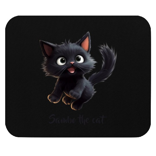 Black Sambo Cat Mouse Pads