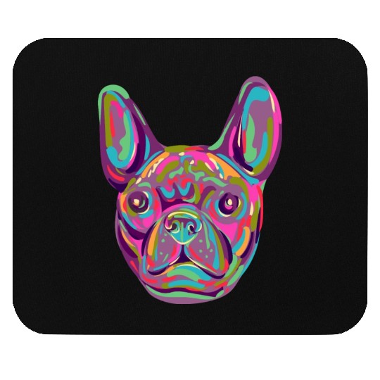 French Bulldog Frenchie head Pop art style Mouse Pads