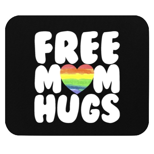 Free Mom Hugs LGBTQ Plus Rainbow Heart Free Hugs Mouse Pads
