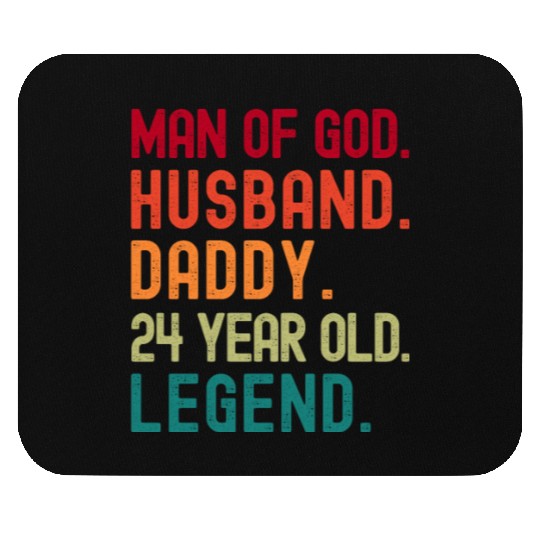 Man of God Husband Dad Funny 24th Birthday Mouse Pads