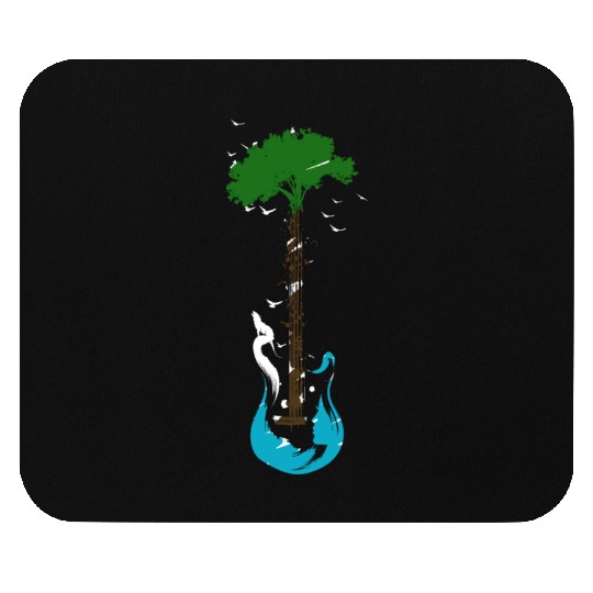 Guitar Nature Musician Earth Day Tree Guitarist Mouse Pads