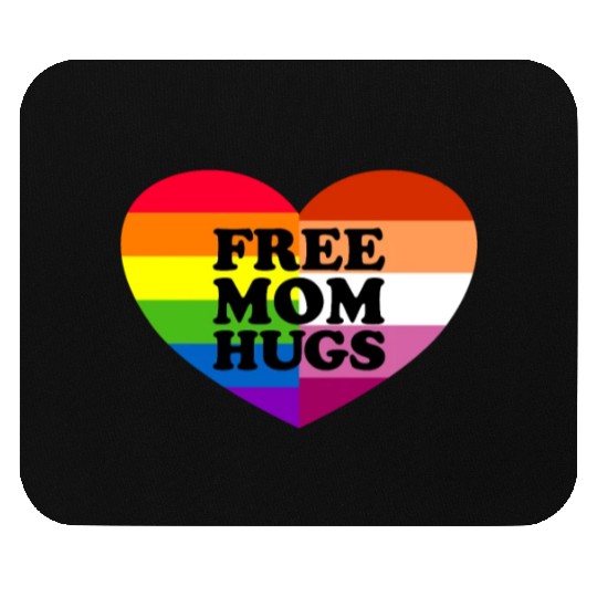 Free Mom Hugs Gay Pride Lesbian Flag LGBTQ Mouse Pads
